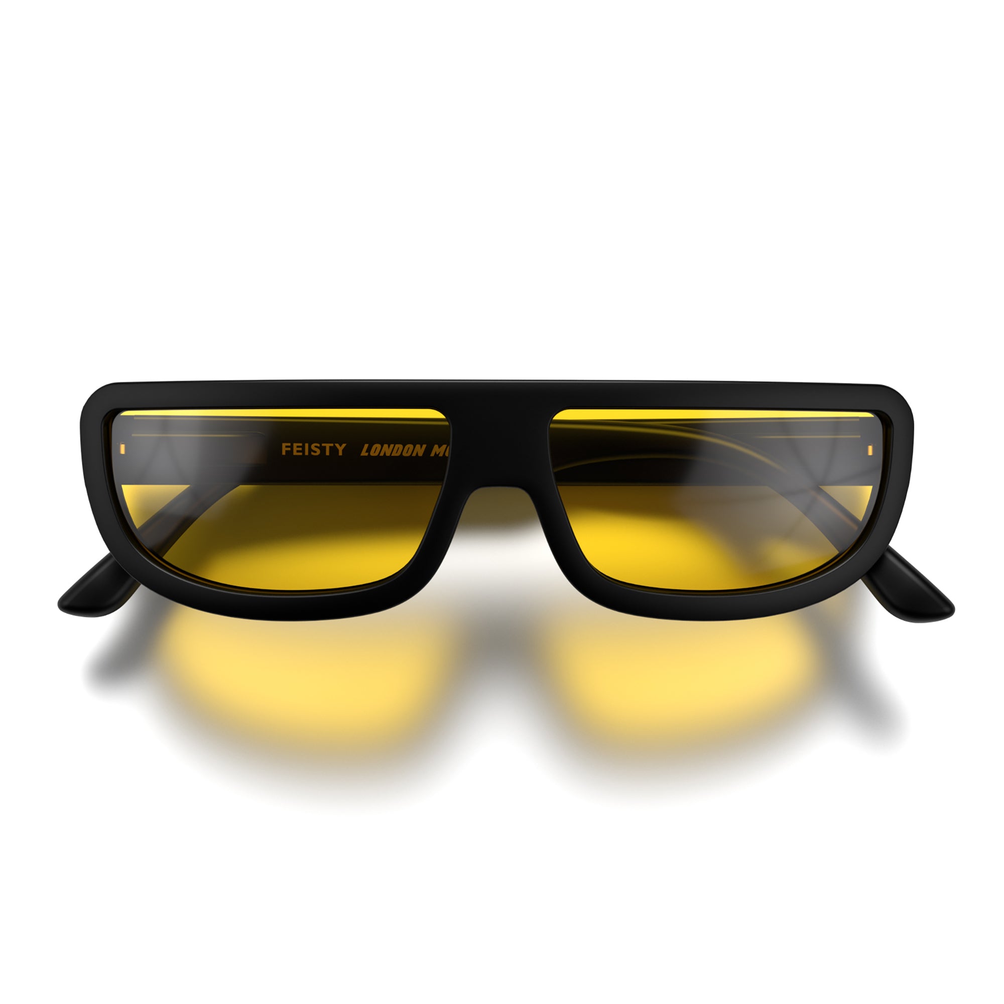 Black frame hotsell yellow lens sunglasses