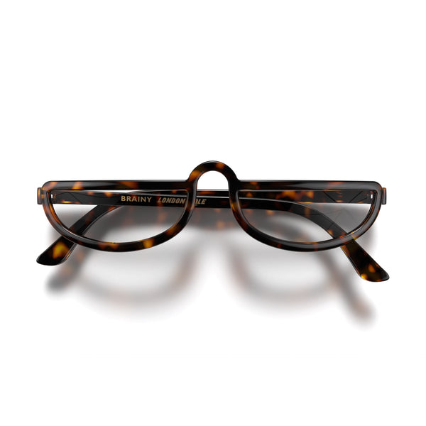 Brainy reading glasses in gloss tortoiseshell