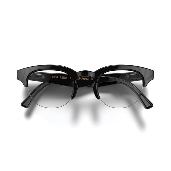 Courier reading glasses in gloss black