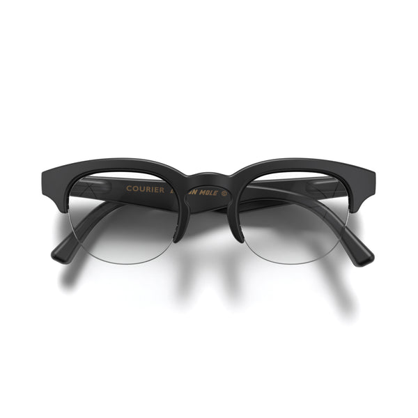 Courier reading glasses in rubberised black