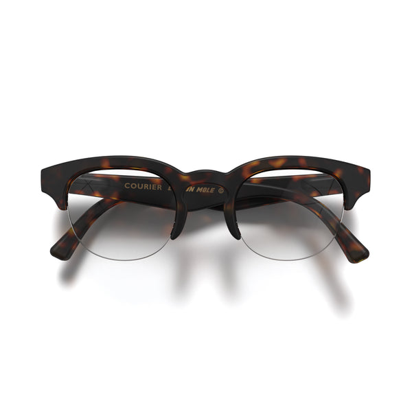 Courier reading glasses in rubberised tortoiseshell