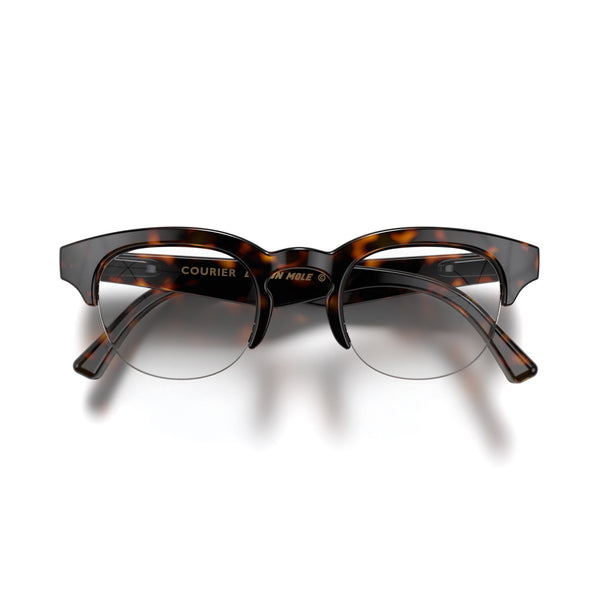 Courier reading glasses in gloss tortoiseshell