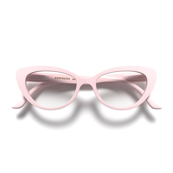 Empress reading glasses in rubberised blush pink