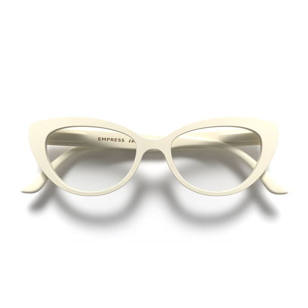 Empress reading glasses in rubberised cream