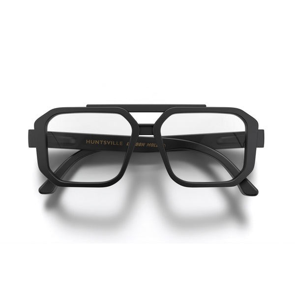 Huntsville blue blocker glasses in rubberised black