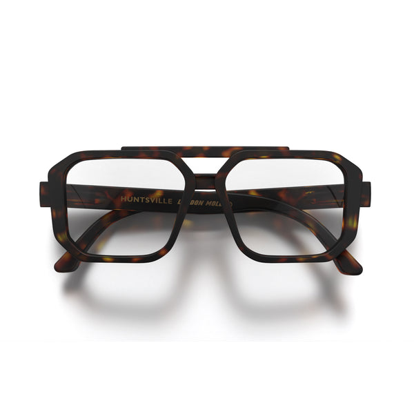 Huntsville blue blocker glasses in rubberised tortoiseshell