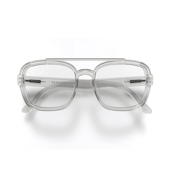 Kennedy reading glasses in gloss transparent