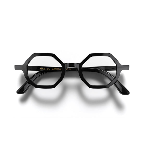 Malibu reading glasses in gloss black