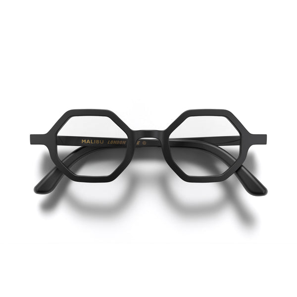 Malibu reading glasses in rubberised black