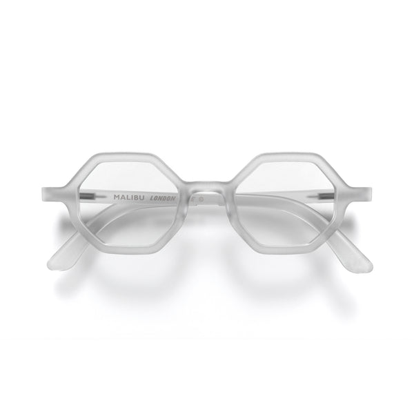 Malibu reading glasses in rubberised transparent