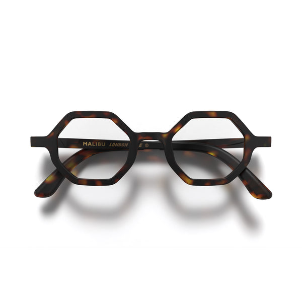 Malibu reading glasses in rubberised tortoiseshell