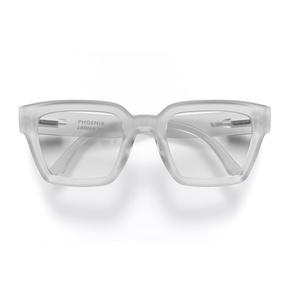 Phoenix reading glasses in rubberised transparent