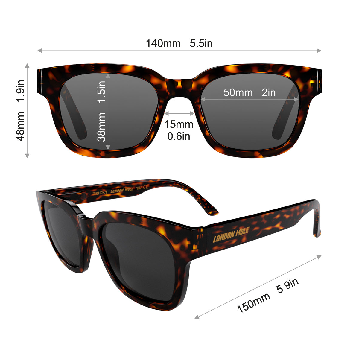 Tricky sunglasses in gloss tortoiseshell