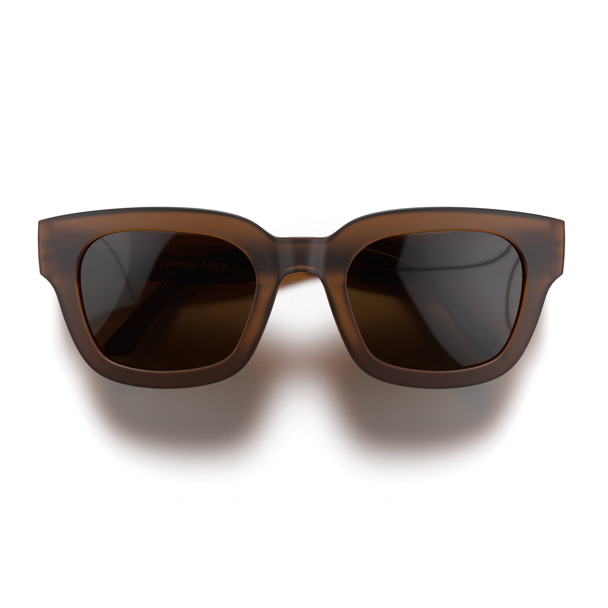 Vegas sunglasses in rubberised transparent brown – London Mole