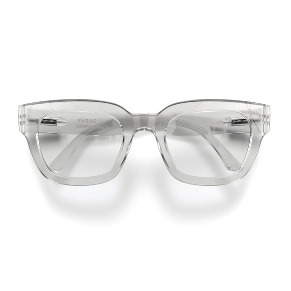 Vegas reading glasses in gloss transparent