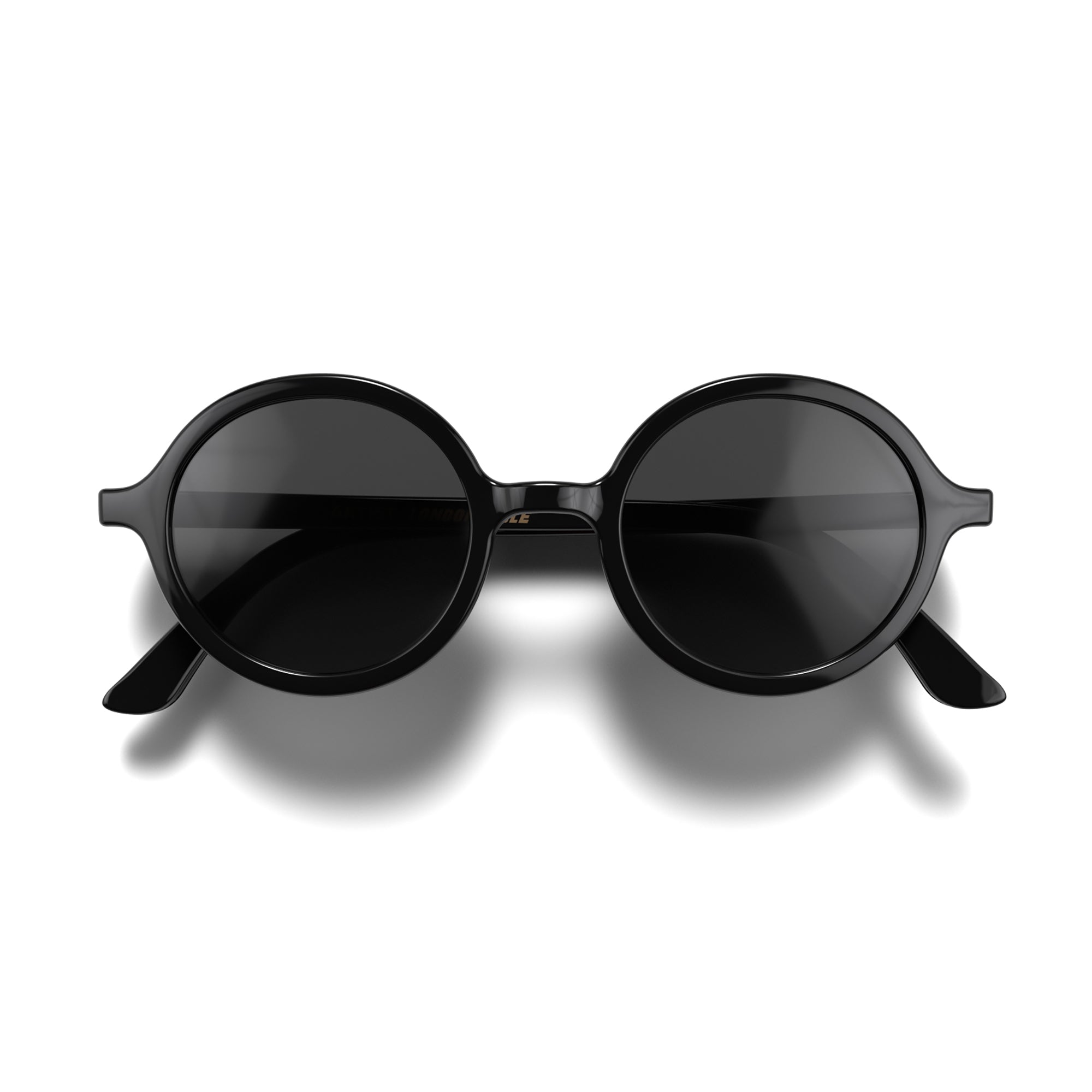 All black circle sunglasses best sale