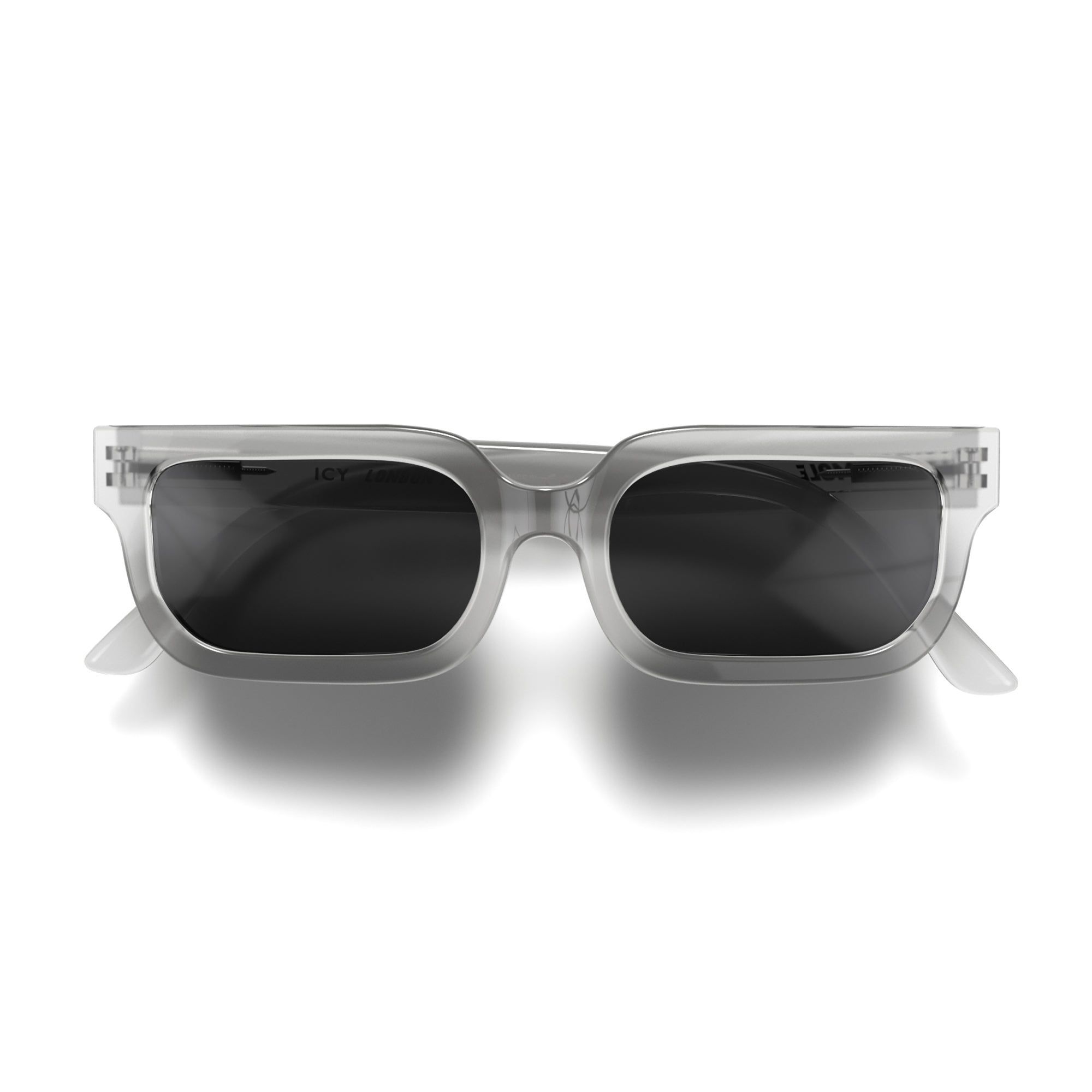 Icy Sunglasses in Transparent with Black Lenses – London Mole